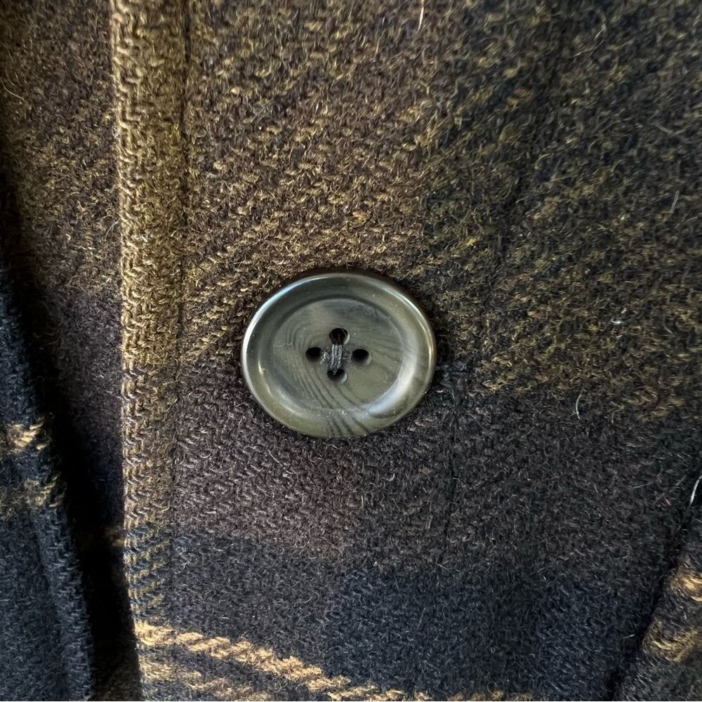 Pendleton Vintage Wool 70’s black and brown plaid shirt jacket SIZE LARGE - Picture 5 of 8